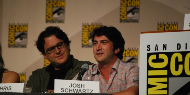 Chris Fedak and Josh Schwartz at the Chuck Comic-Con 2009 panel