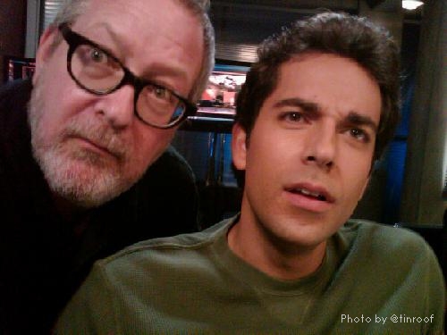 "Its late friday on the #chuck set with one more scene to go. Its the end of the week as we know it." - Jeremiah with Zachary Levi