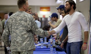 Zachary Levi greets troops as part of his USO Tour
