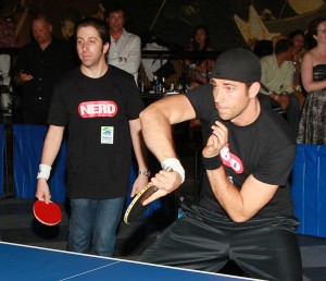 Zachary Levi & Simon Helberg at the PaddleJam ping pong tournament September 2010