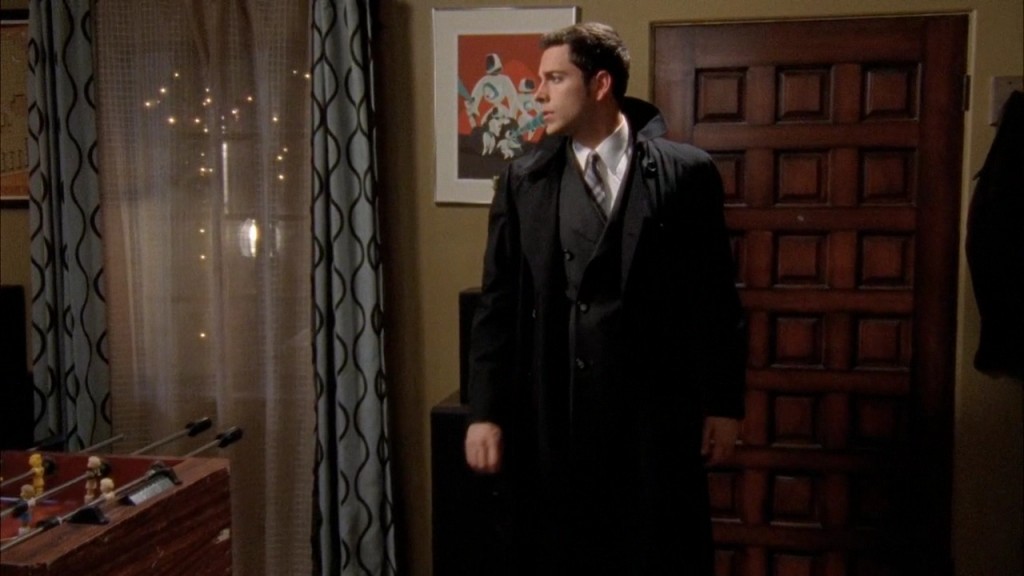 Chuck's overcoat in Chuck vs. the Seduction Impossible